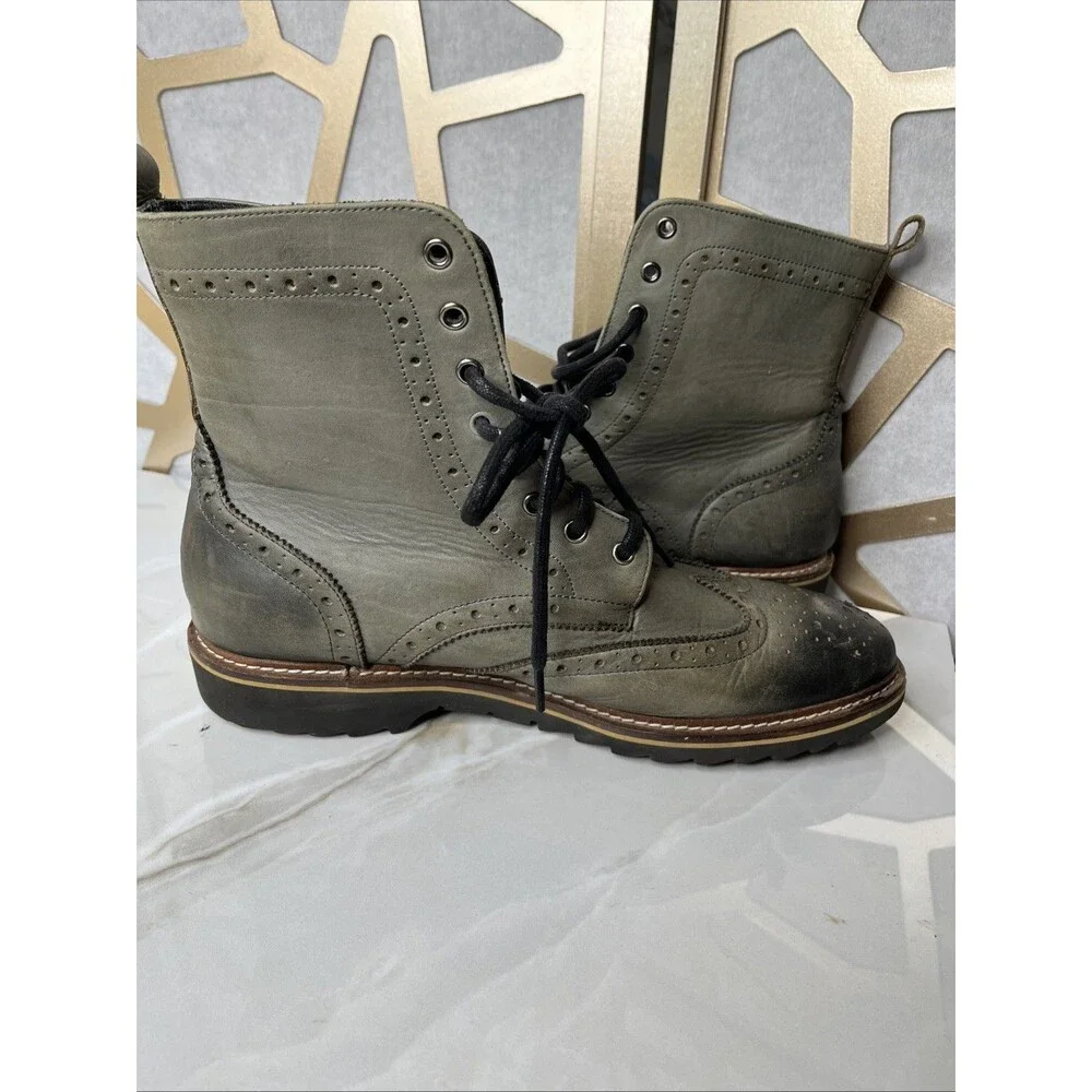 Michael Shannon Men shoes Leather Gray Boots sz Us 11 Wingtip